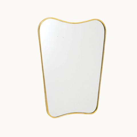 Italian Brass Wall Mirror in the Manner of Gio Ponti