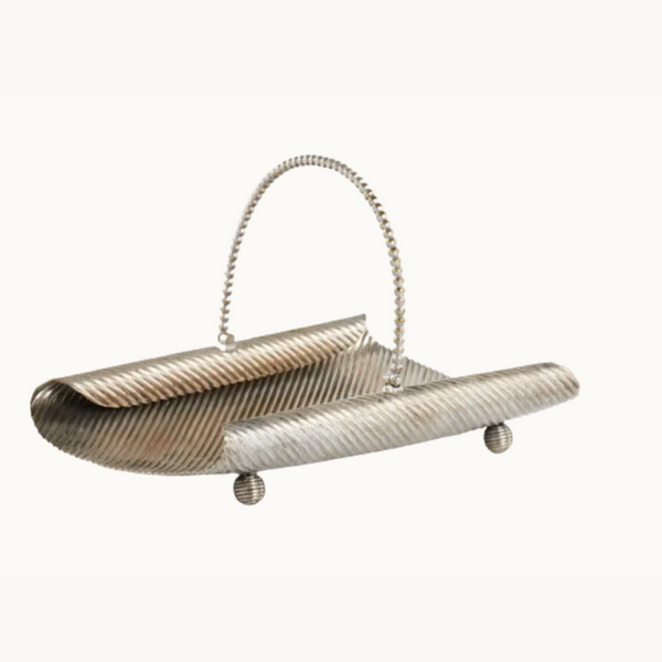 Ribbed Silver Plated Nickel Catchall Dish