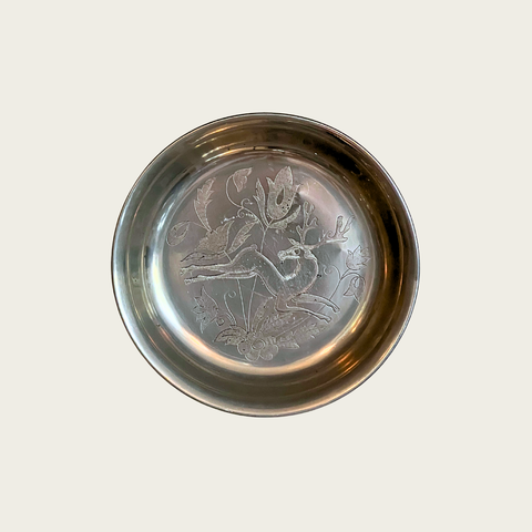 Swedish Grace Polished Pewter Dish / Wall Plaque by Nils Fougstedt for Svenskt Tenn