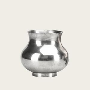 1930's Footed Art Deco Polished Pewter Vase by Nils Fougstedt for Svenskt Tenn