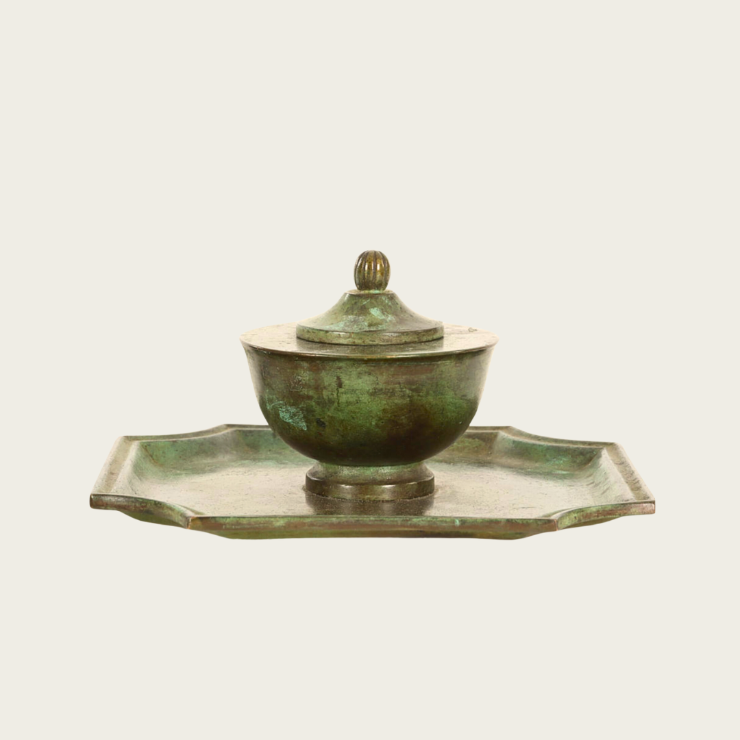 1930's Patinated Bronze Catchall Dish by GAB Sweden