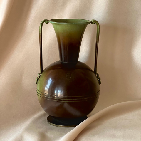 1930's Ystad Bronze Handle Vase