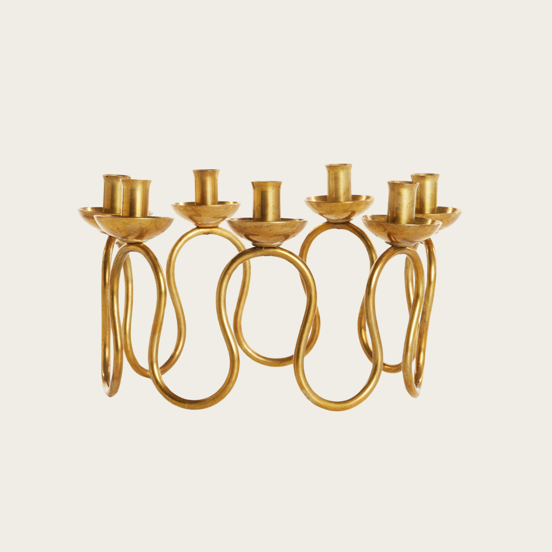 Lars Holmstrom Brass Spiral Candelabra