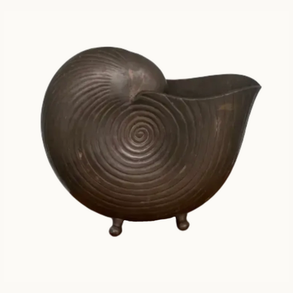Aged Bronze Nautilus Vessel