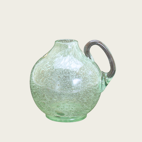 1950's Swedish Handblown Seafoam Glass Pitcher by Ture Berglund