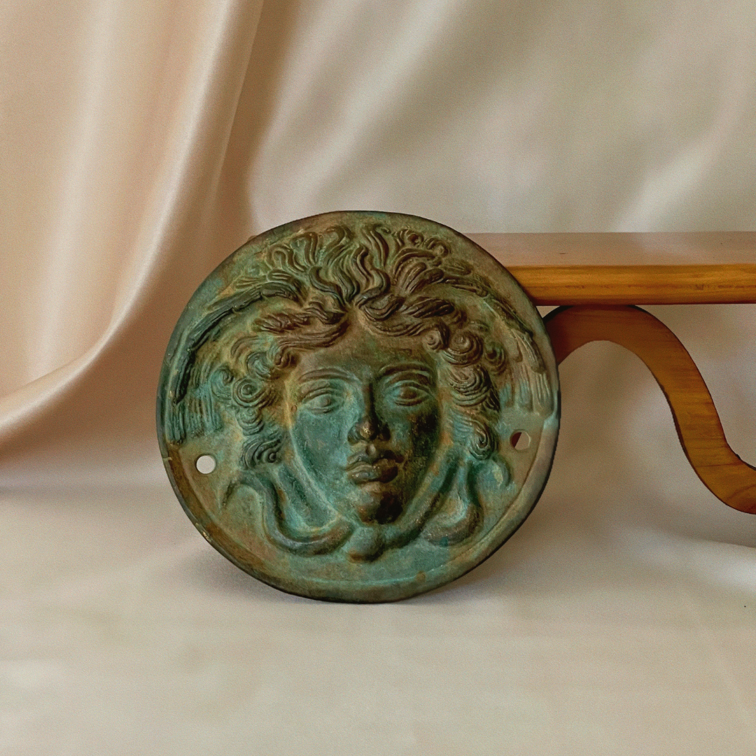 Cast Bronze Plaque Styled After the Roman Bronze Phalera of Medusa