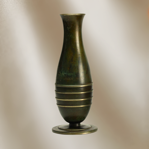 1930's Swedish Bronze Vase by Carl-Einar Borgström for Ystad Metall