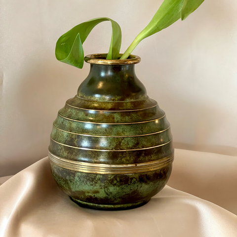 1930's Swedish Grace Patinated Bronze Vase