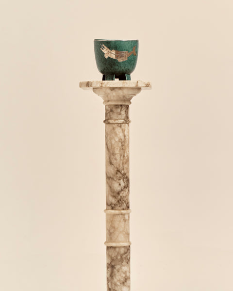 Neoclassical Calacatta Marble Pedestal