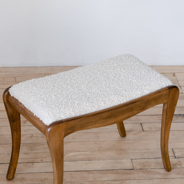 Italian Bench with Shearling Upholstered Seat