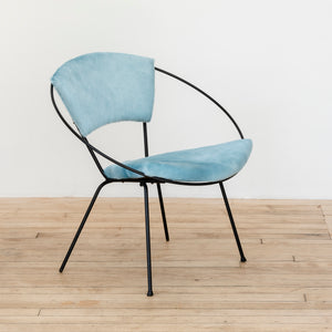 Hoop Chair by Joseph Cicchelli in Baby Blue Cowhide