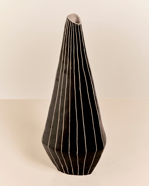 Monochromatic Swedish Striped Floor Vase