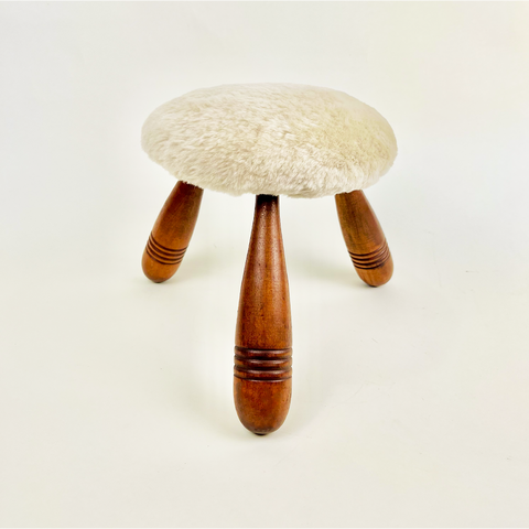 Danish Cashmere Shearling Foot Stool