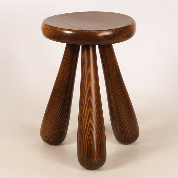 Tall Swedish Stained Pine Footstool